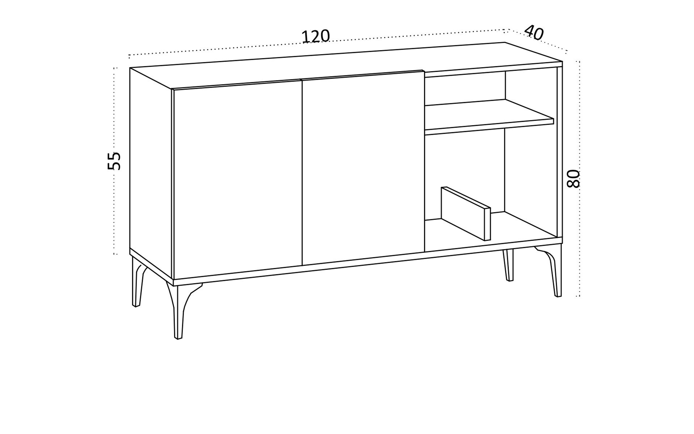 Comoda Oscar, stejar safir + negru  2